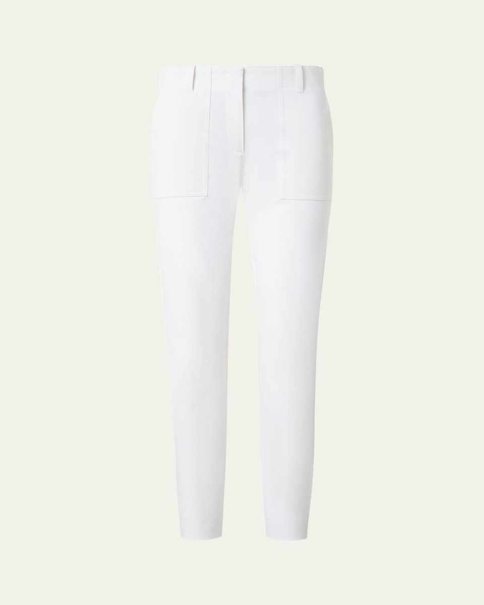 Franco Bi-Stretch Cotton Gabardine Slim-Leg Ankle Pants
